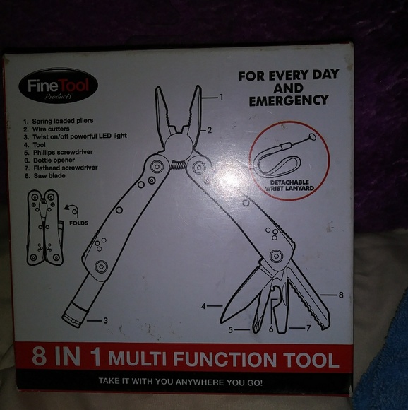 Fine Tool 8 in 1 Multifunction Tool in Red - Picture 3 of 3