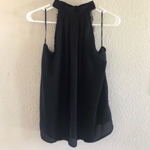 Forever 21 black high neck lace halter top NWT