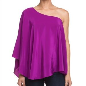 Silk Jay Godfrey purple one shoulder blouse