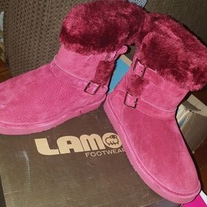 Brand New Wine Red Fur Boots