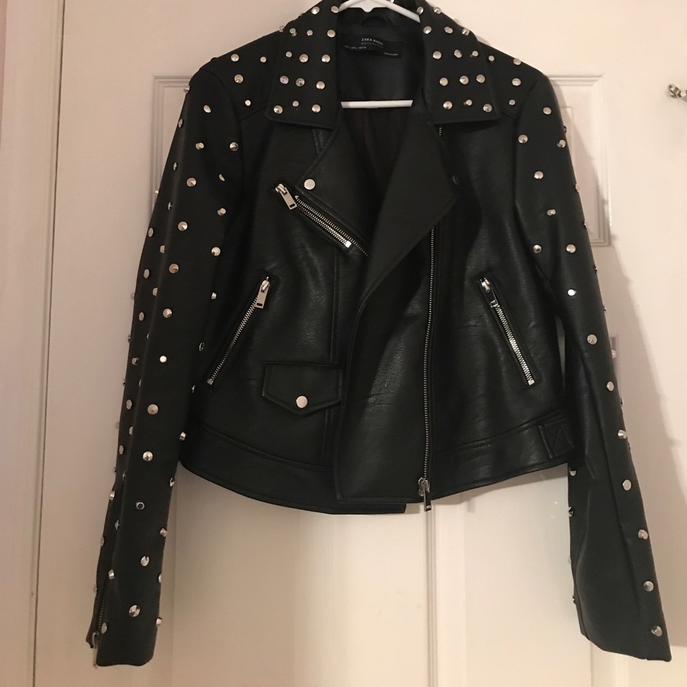 Leather motorcycle jacket