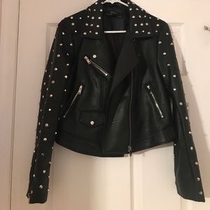 Leather motorcycle jacket