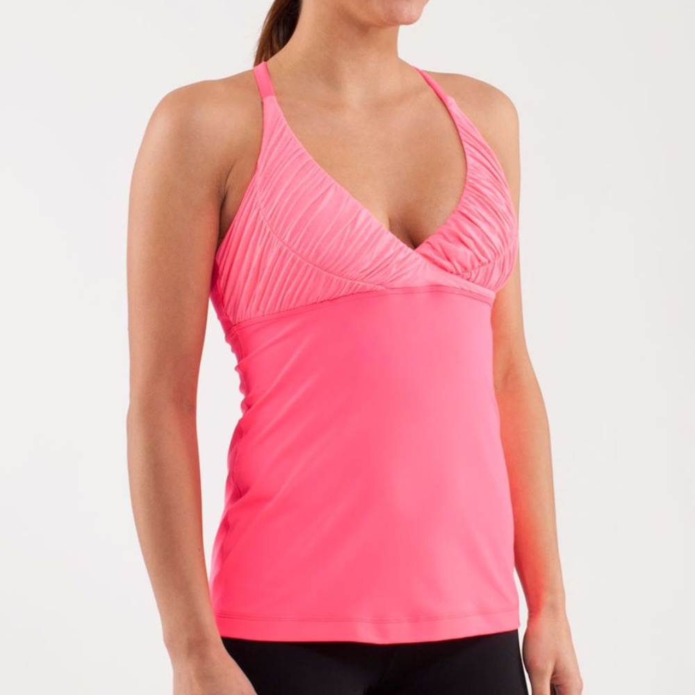 LULULEMON Pure Balance Flash/Heathered Flash Athletic Yoga Tank Size 8