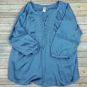 Avenue 3/4 sleeve peasant blouse