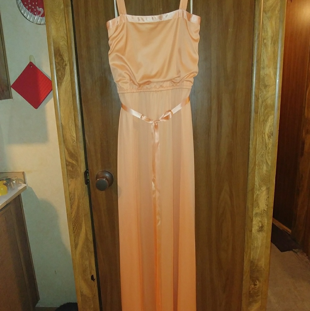 Vintage Peach/Tangerine Long Dress