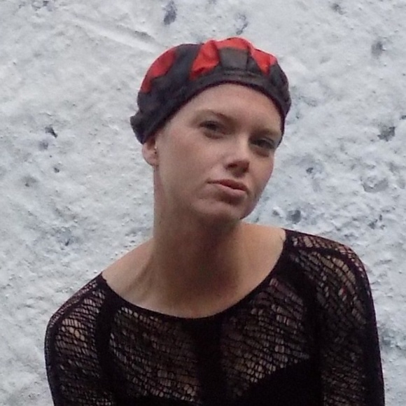 Leather-Hat in red and black main image 5