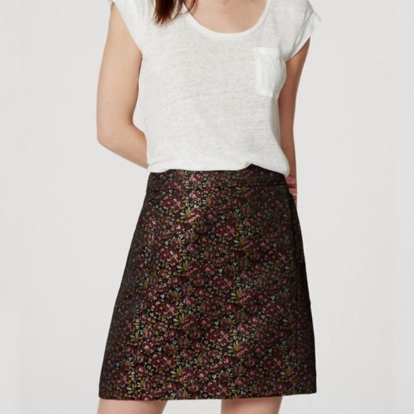 SOLD LOFT Hydrangea Pocket Slip Skirt - Picture 1 of 4