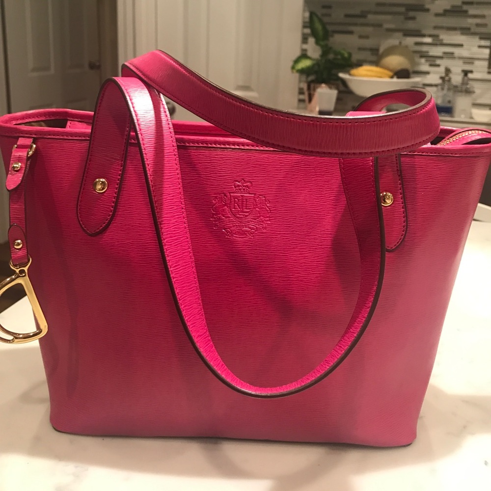Never used Authentic Ralph Lauren leather tote