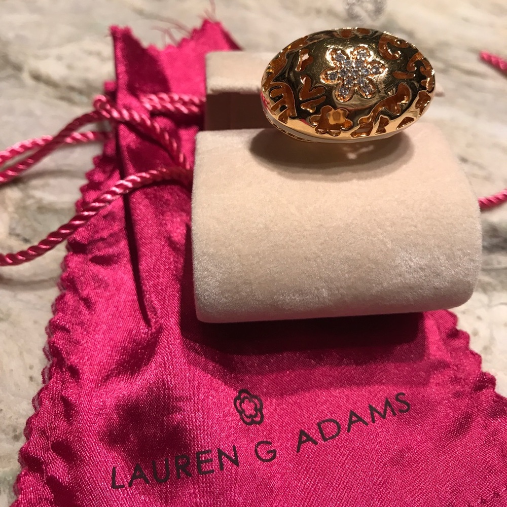 Enamel and crystal gold fashion ring