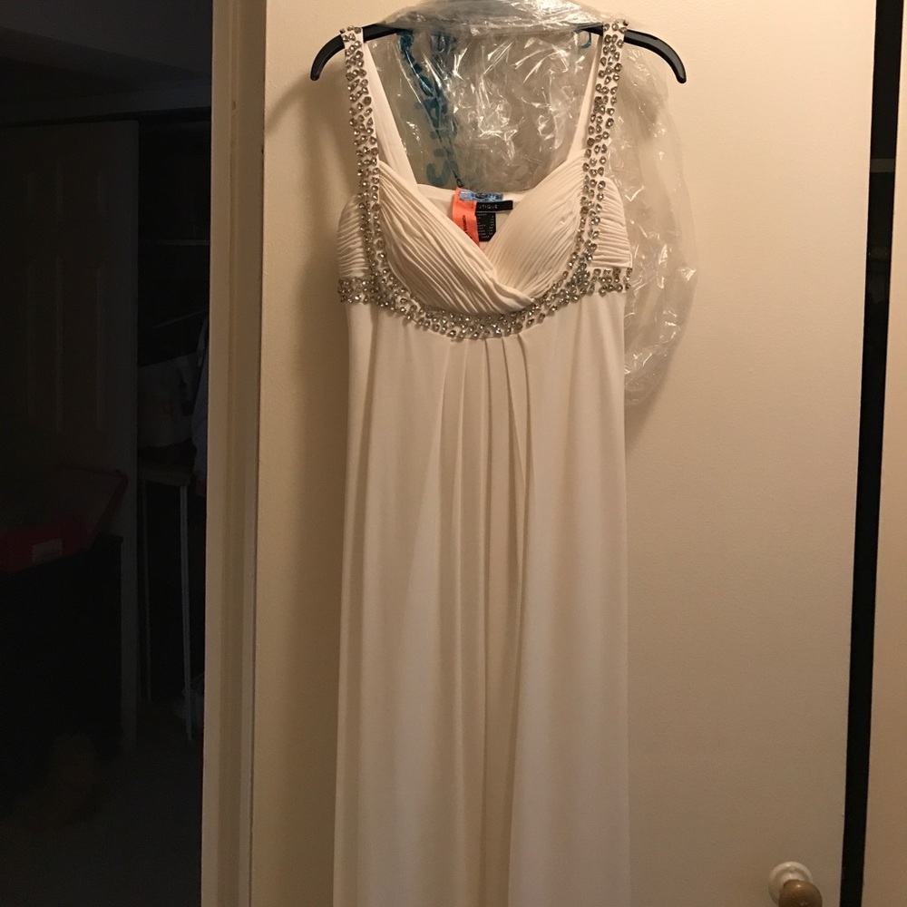 Grecian inspired evening dress
