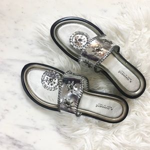 ⭕️Final Price⭕️A. Giannetti Silver Leather Sandals
