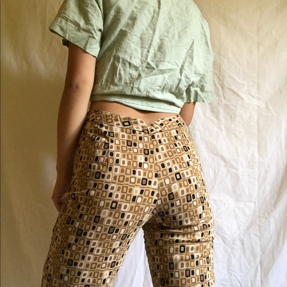 Vintage Pants - Vintage 70's print high waisted flare pants