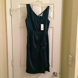 Banana Republic dark green silk dress