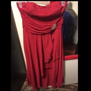 Red Short Front Long Back Dress
