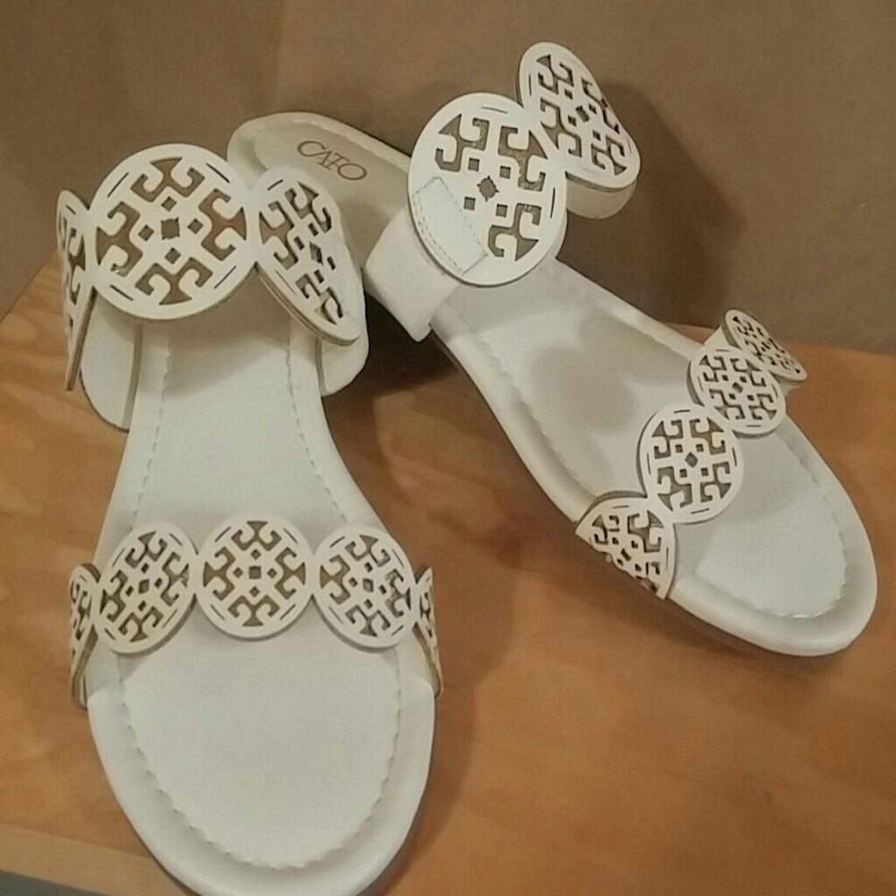 Laser Cut Medallion Sandals