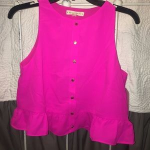 Bright pink dressy crop top