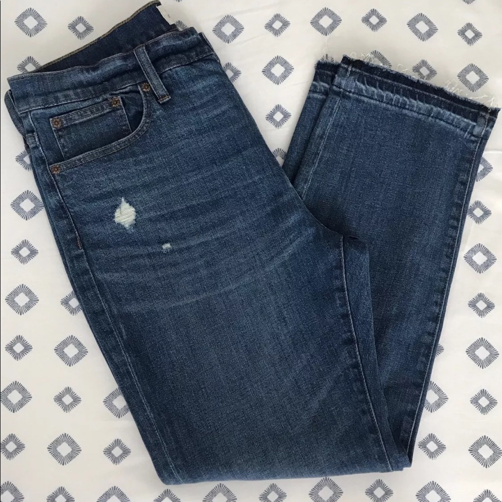 J.Crew Vintage Cropped Jeans Raw Hem Distressed