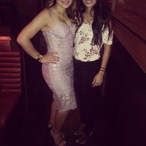 Midi  lace violet cocktail dress