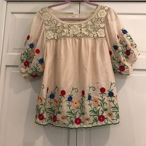 Crochet and Embroidered Top