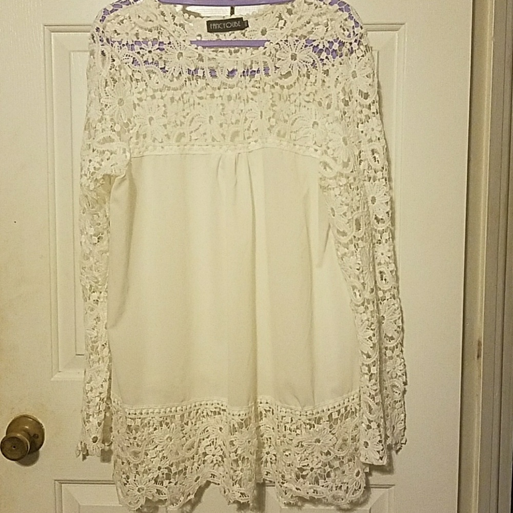 Lace applique top