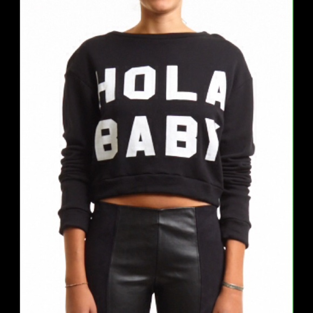 Hola Baby Crop Sweatshirt