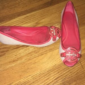 Tory Burch peep toe wedges sz 7.5
