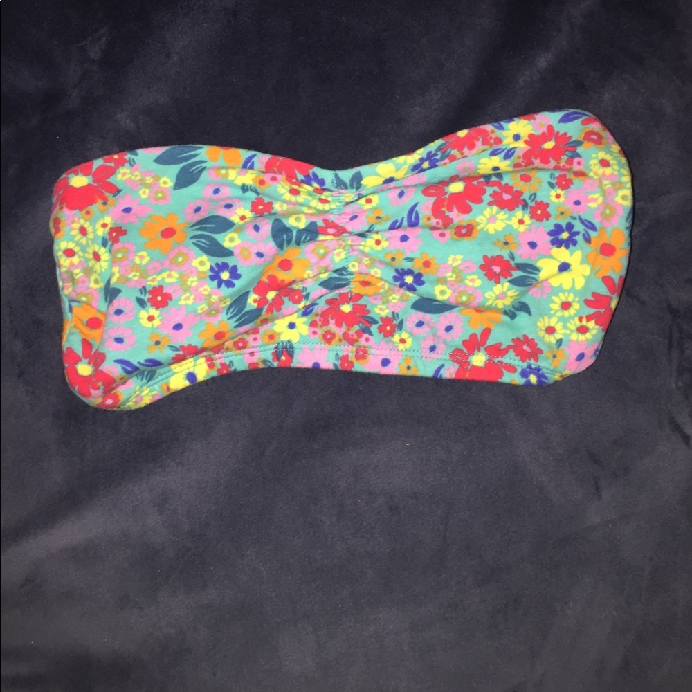 Floral cotton tube top