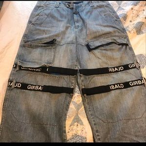 Light Blue Girbaud Jeans 2x Straps blak/wht  (38M)