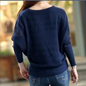 Navy Blue Slouchy Sweater NWOT