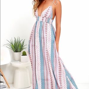 Lulu's Patterned Maxi Dress