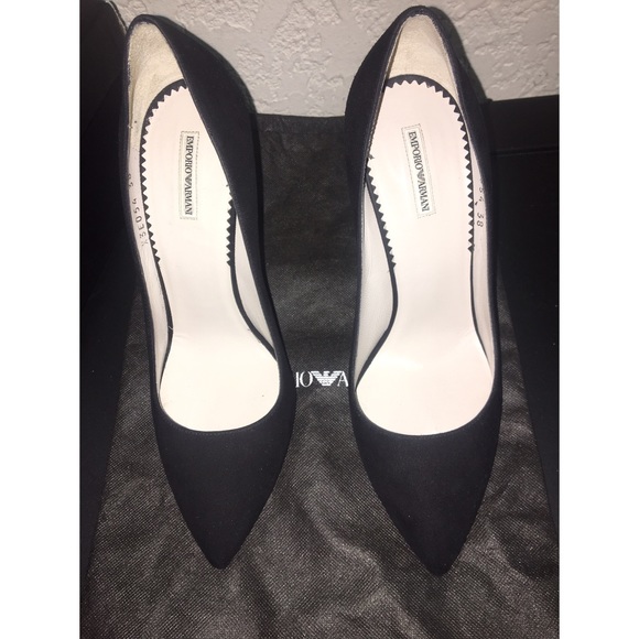 Emporio Armani Black Suede Heels👠 - Picture 1 of 7