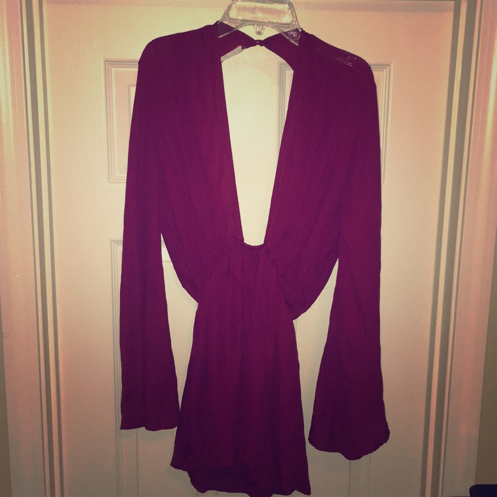 Burgundy "shorts" Romper