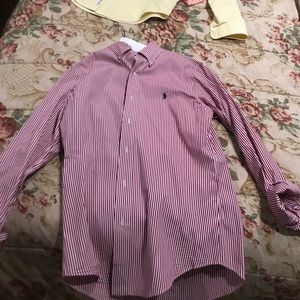 Red and white Ralph Lauren button up
