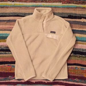 White Patagonia Fleece Pullover