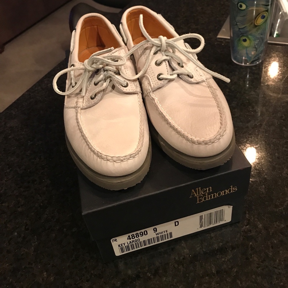 Allen Edmonds Key Largo White boat loafers