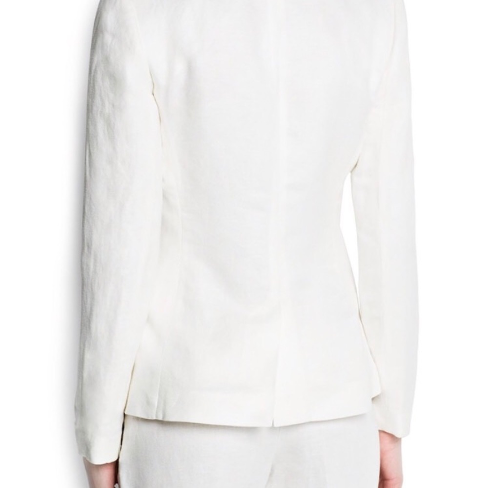 Mango Double Breasted Linen Cotton Blazer NWT - Picture 3 of 8
