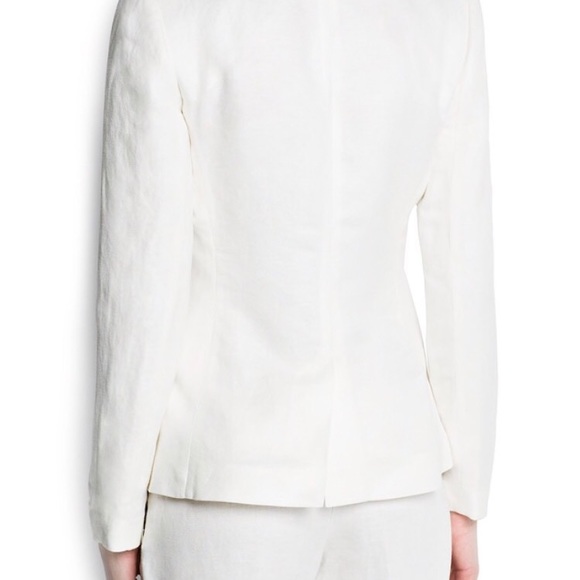 Mango Double Breasted Linen Cotton Blazer NWT - Picture 3 of 8