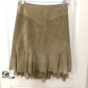 Anthropologie 100% Leather Skirt