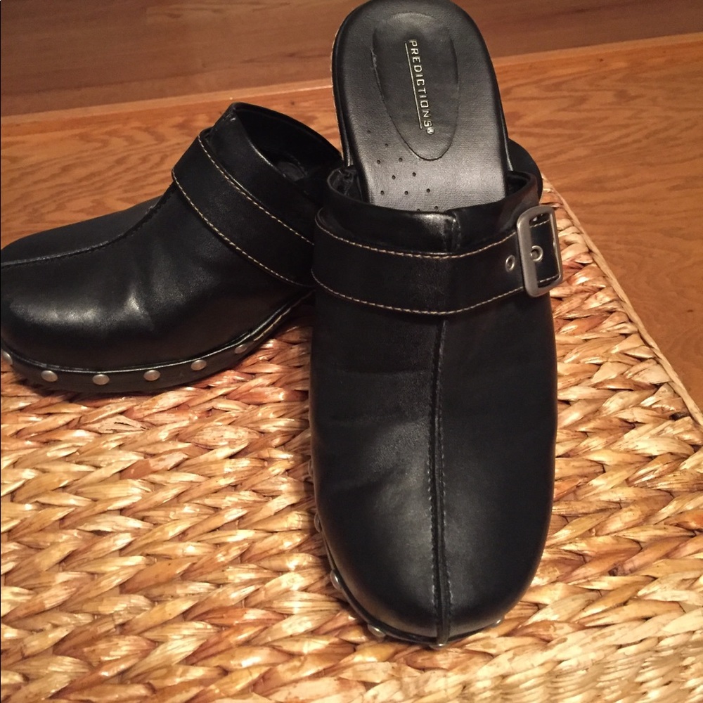 Black clogs with silver studs