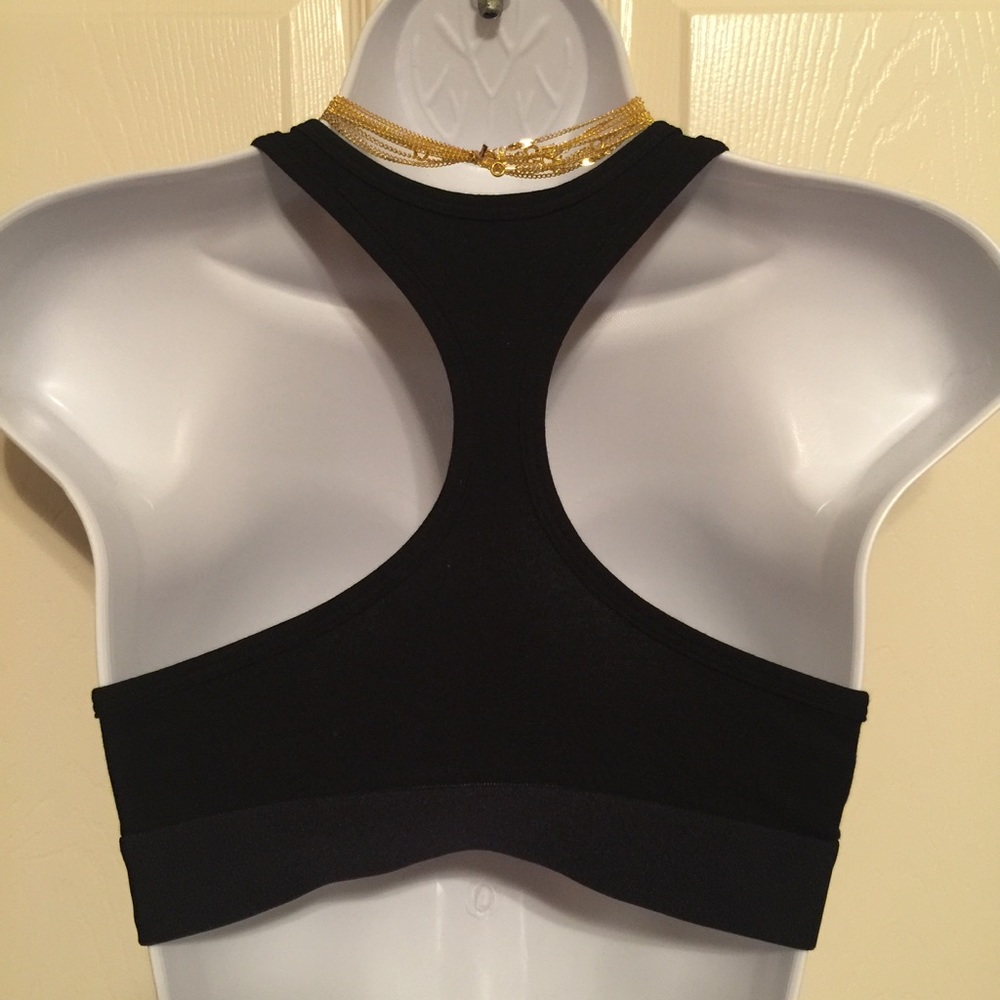 NWT pink Victoria's Secret black sports bra XS / S - Picture 5 of 8