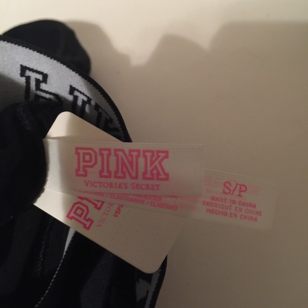 NWT pink Victoria's Secret black sports bra XS / S - Picture 7 of 8