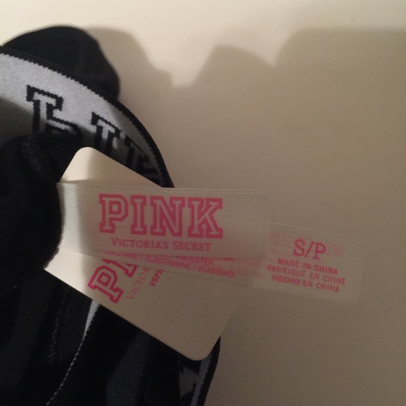 NWT pink Victoria's Secret black sports bra XS / S - Picture 7 of 8