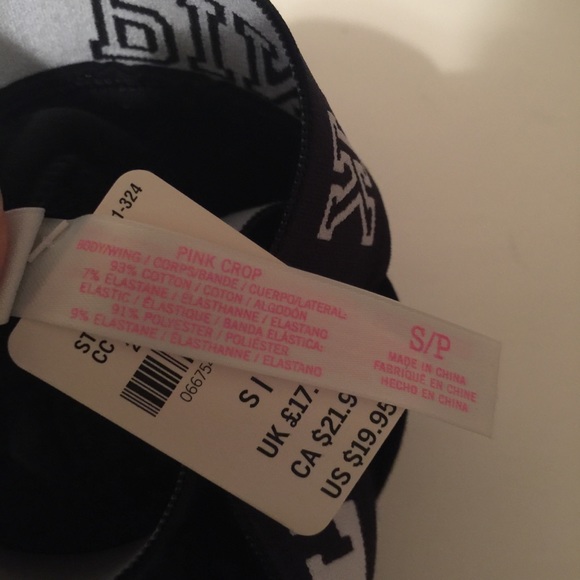 NWT pink Victoria's Secret black sports bra XS / S - Picture 8 of 8