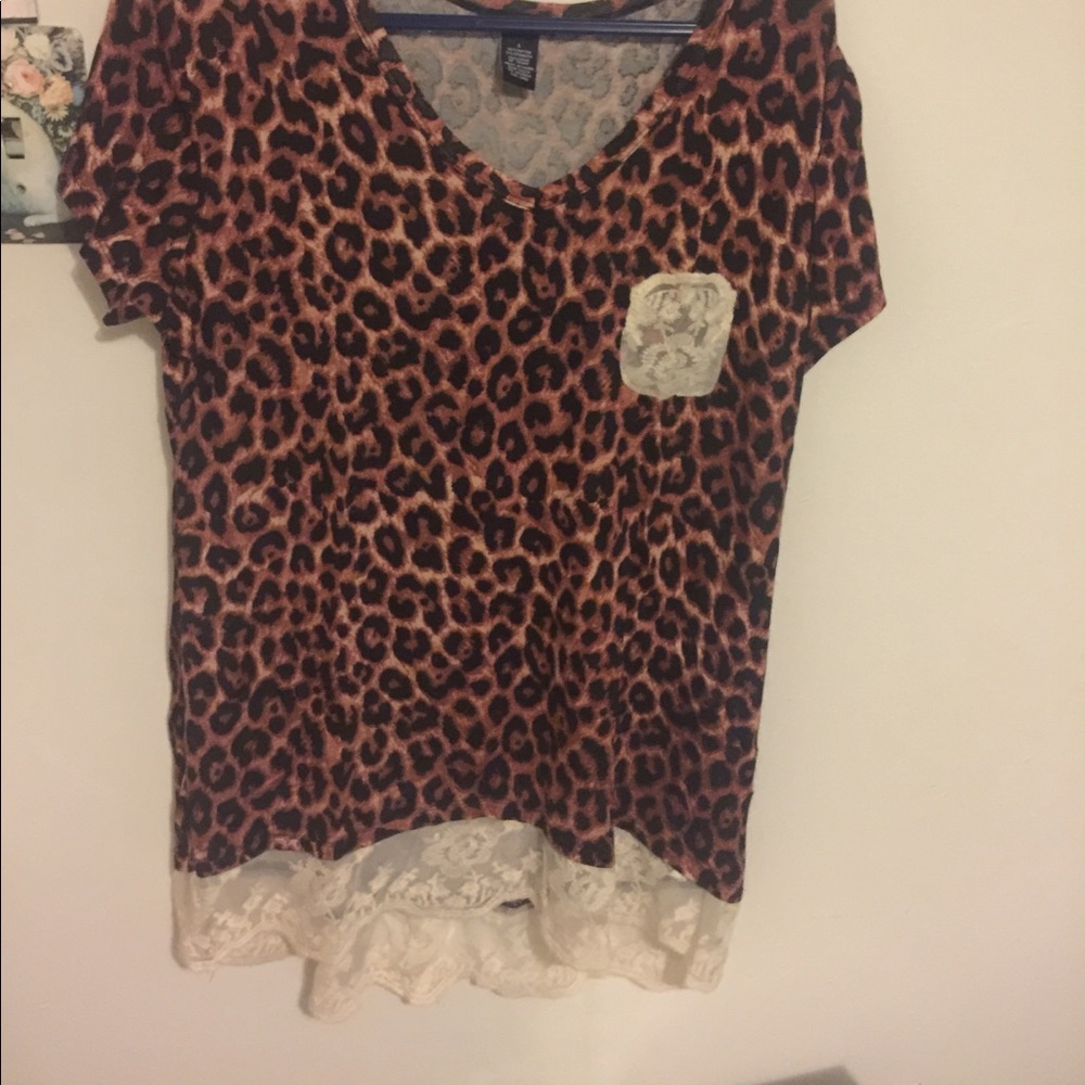 Rue 21 short cheetah print top with Lacey bottom