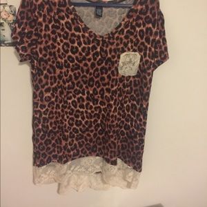 Rue 21 short cheetah print top with Lacey bottom