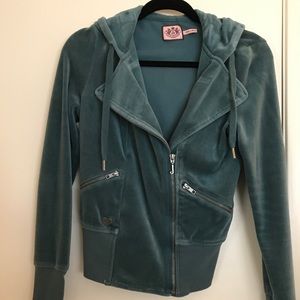 Juicy Couture Velour Zip Moto Sweatshirt