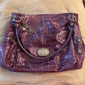 Purple patent faux croc Gia Milani purse