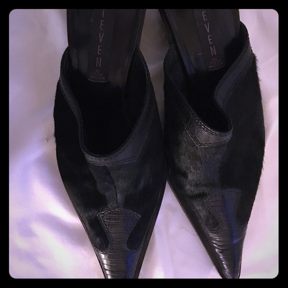 Steve Madden fur and leather shoes