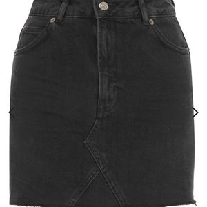 TOPSHOP BLACK MOTO DENIM SKIRT