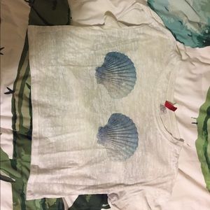 White seashell crop top